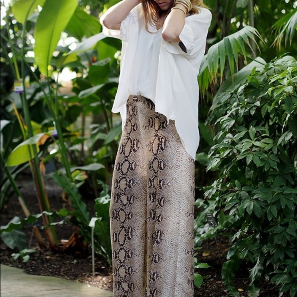 Zara Python Wide Leg Pants--XL